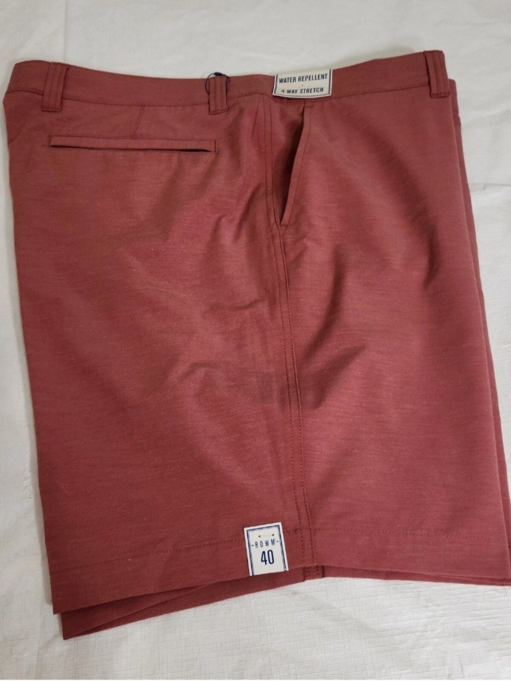 ROWM Men's Shorts Size 40 Flat Front 8" Inseam Red Rust NWT 06 - Picture 3 of 9